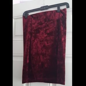 Red Velvet Bodicon Skirt